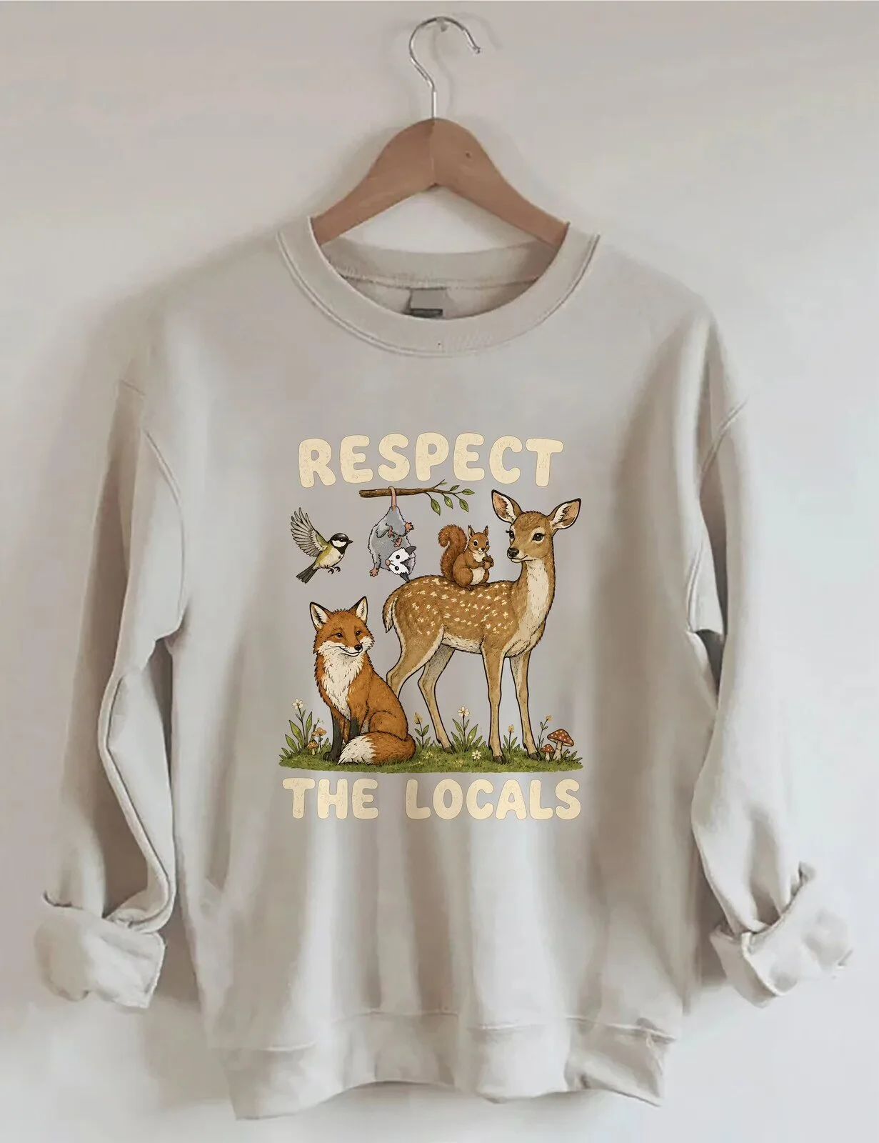Respect The Locals Forest Animals Nature Lover Sweatshirt