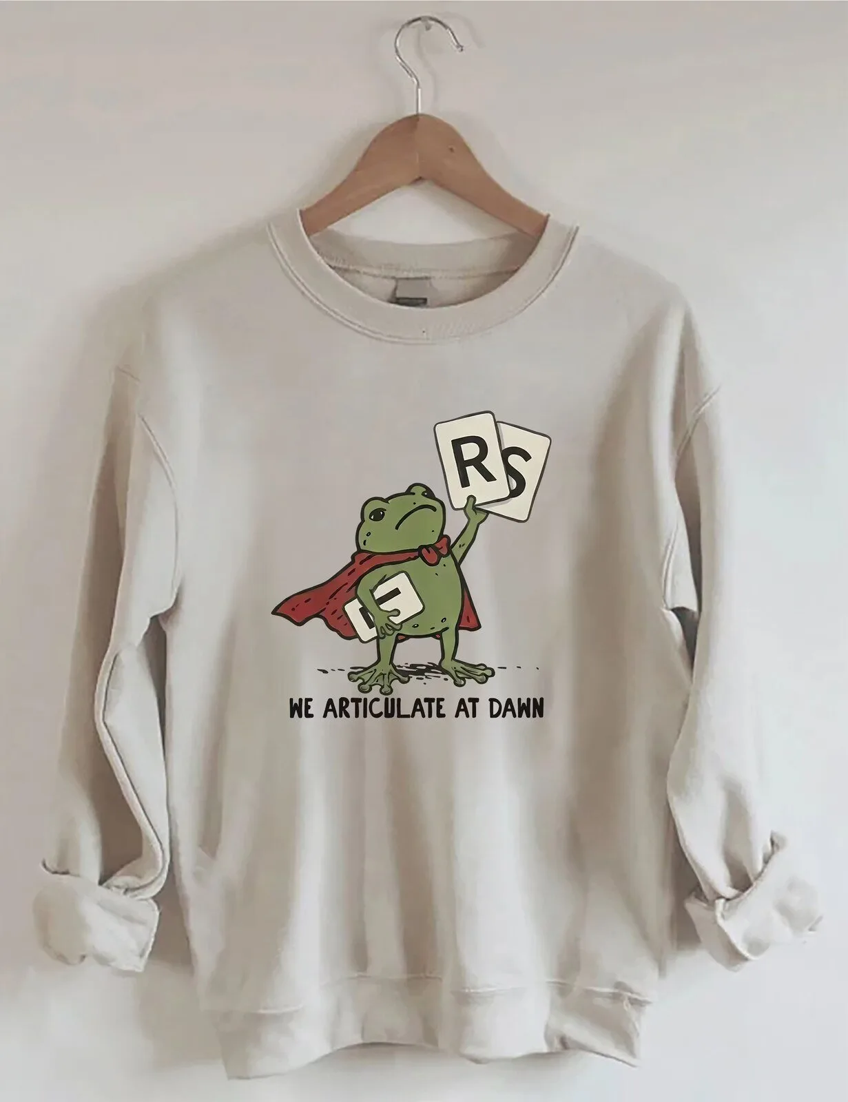 Funny Frog We Articulate At Dawn Scrabble Game Lover Sweatshirt