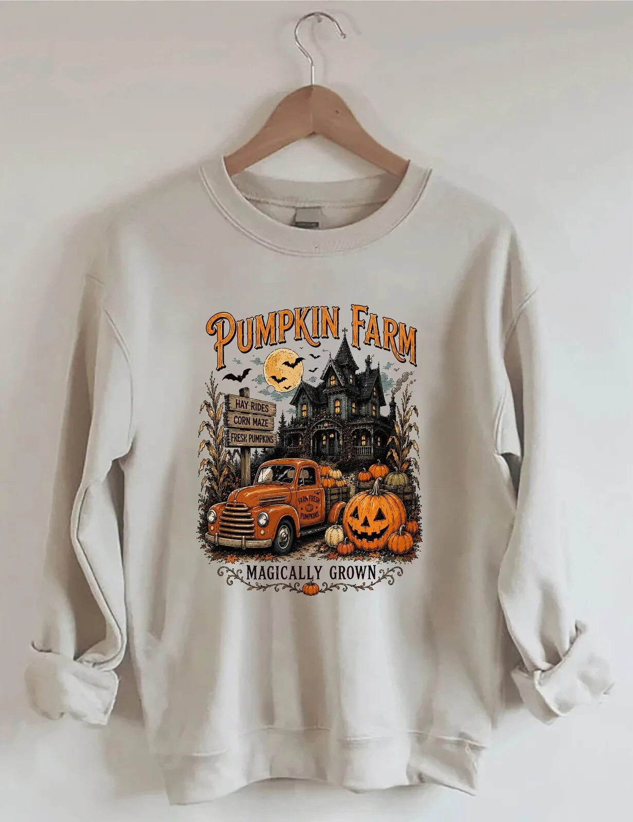Pumpkin Farm Magically Grown Halloween Fall Season Sweatshirt