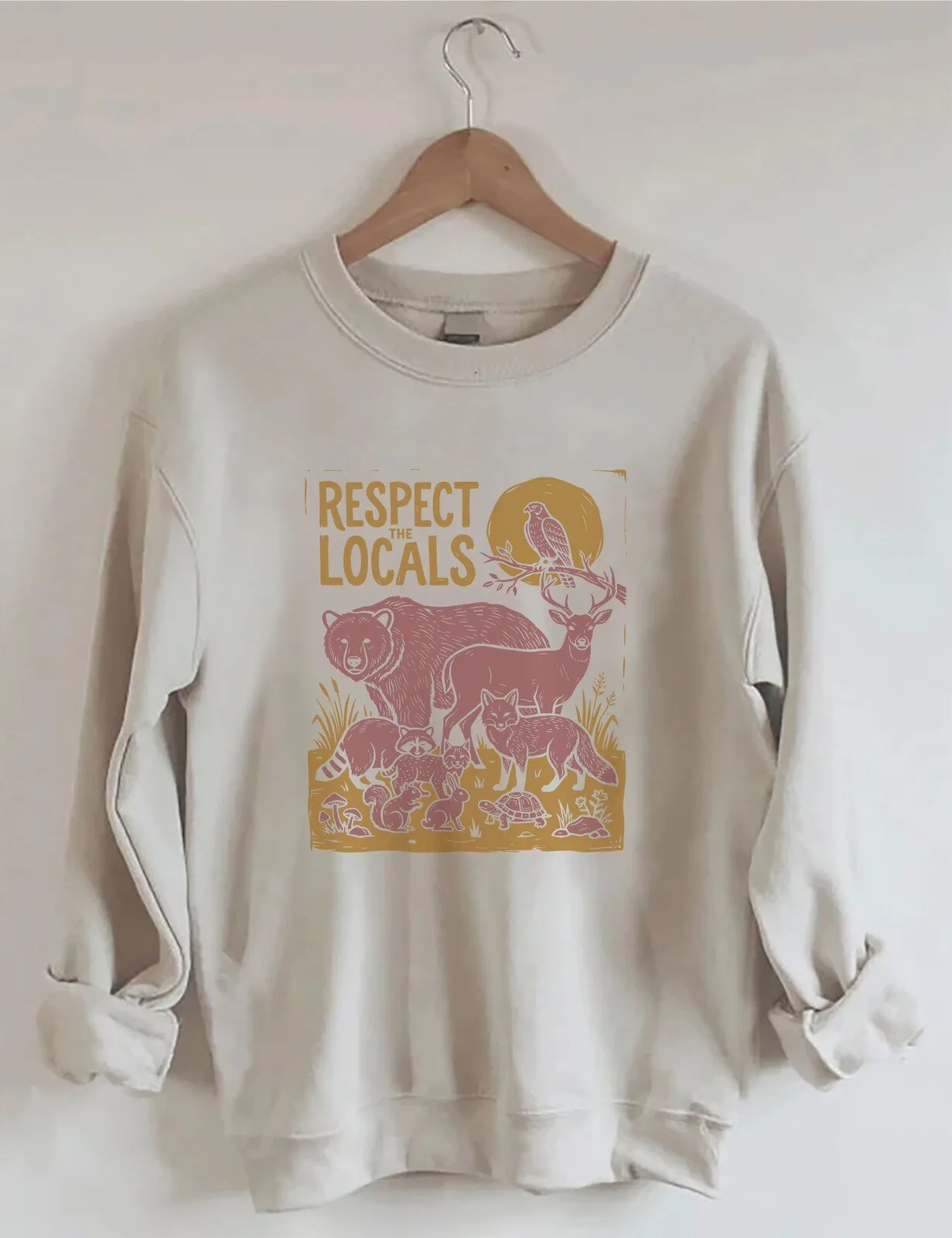 Respect The Locals Nature Lover Wildlife Animals Graphic Sweatshirt