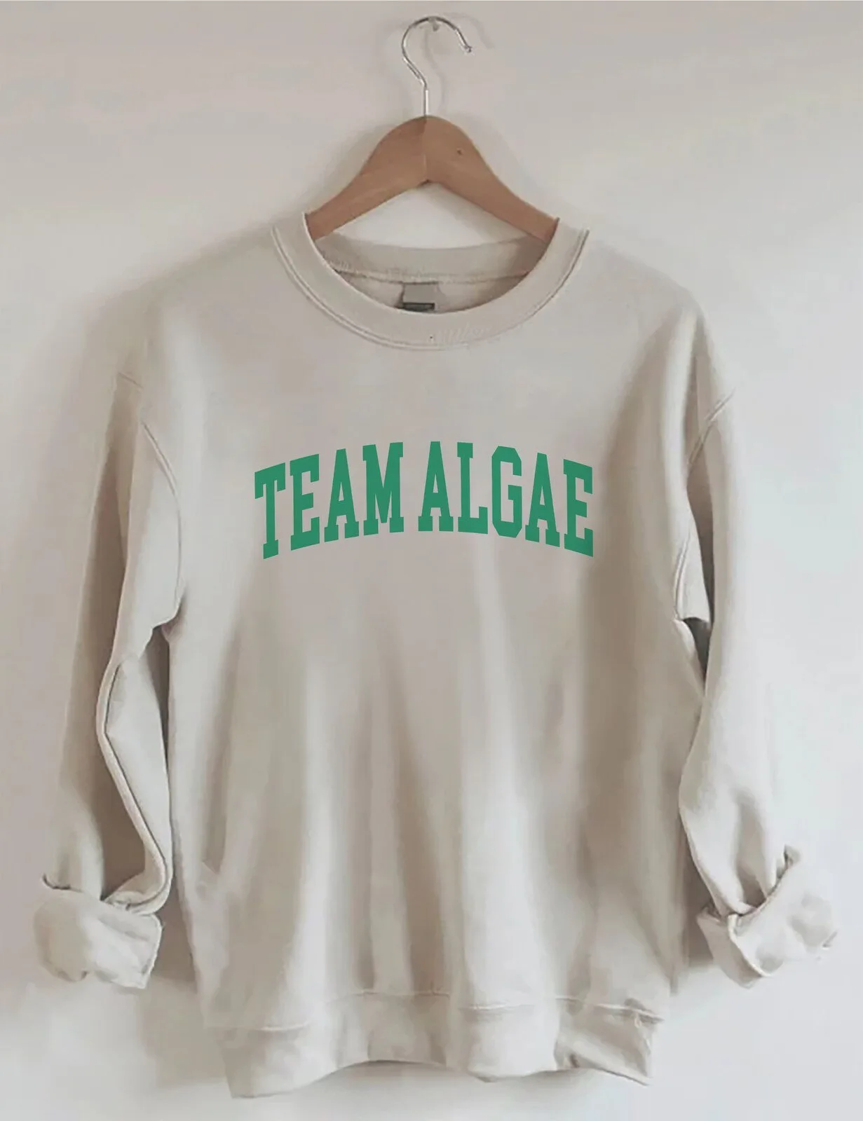 Team Algae College Style Green Lettering Unisex Crewneck Sweatshirt 1 Team Algae College Style Green Lettering Unisex Crewneck Sweatshirt