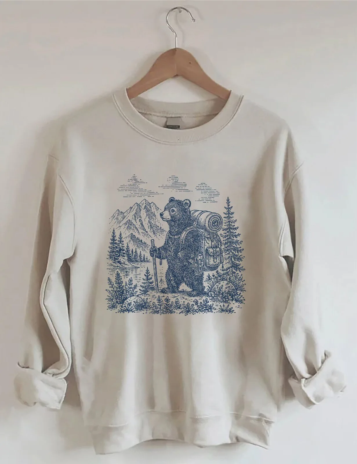 Hiking Bear Camping Nature Lover Outdoor Adventure Graphic Sweatshirt 1 Hiking Bear Camping Nature Lover Outdoor Adventure Graphic Sweatshirt